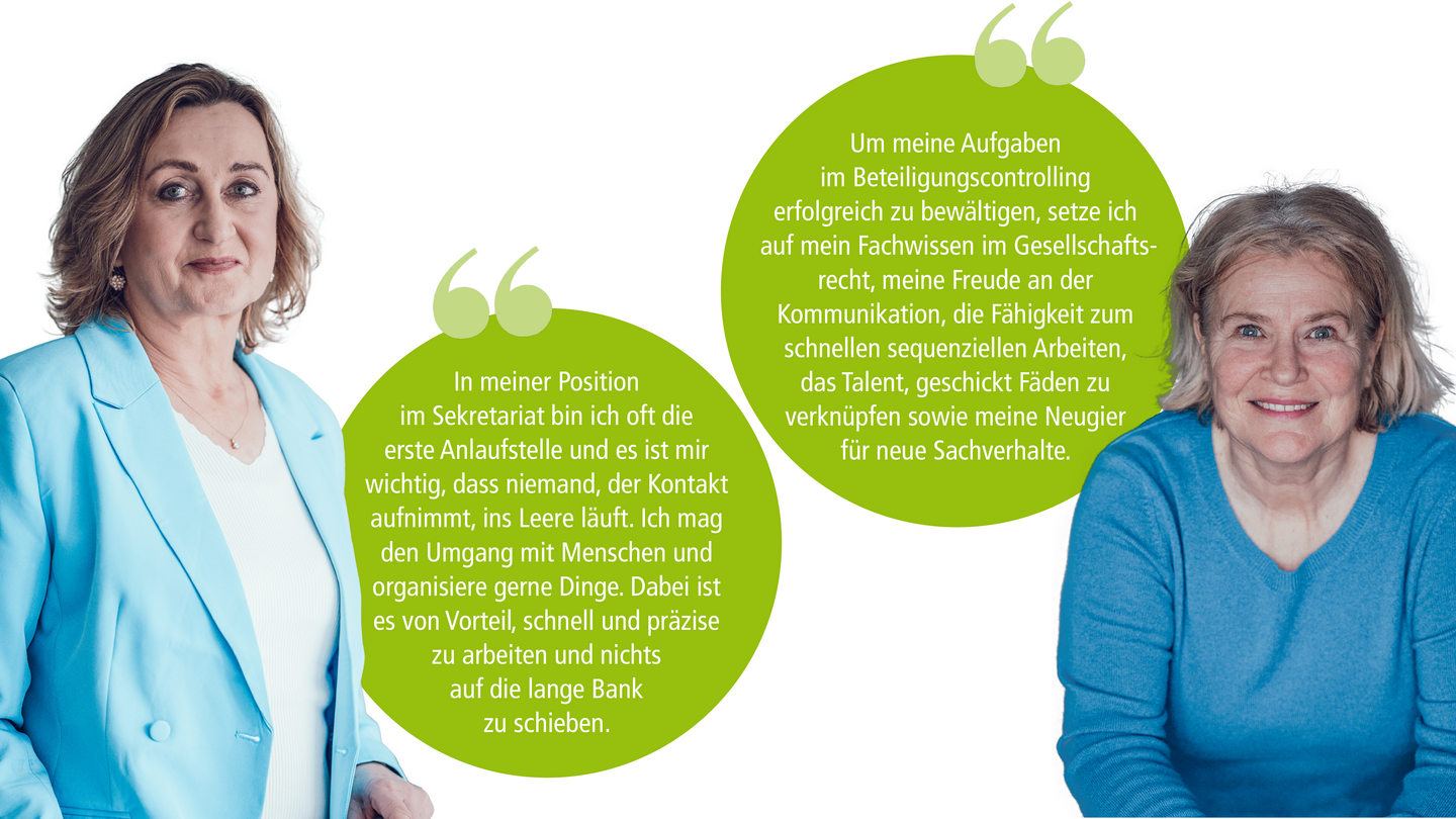 Zitate von Mitarbeiterinnen aus der Stabsstelle Geschäftsleitung des Vorstands