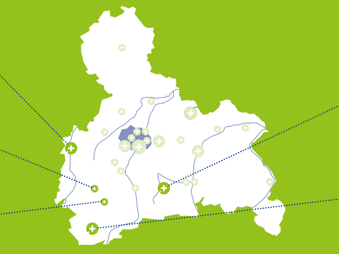 Standorte der kbo-Lech-Mangfall-Kliniken