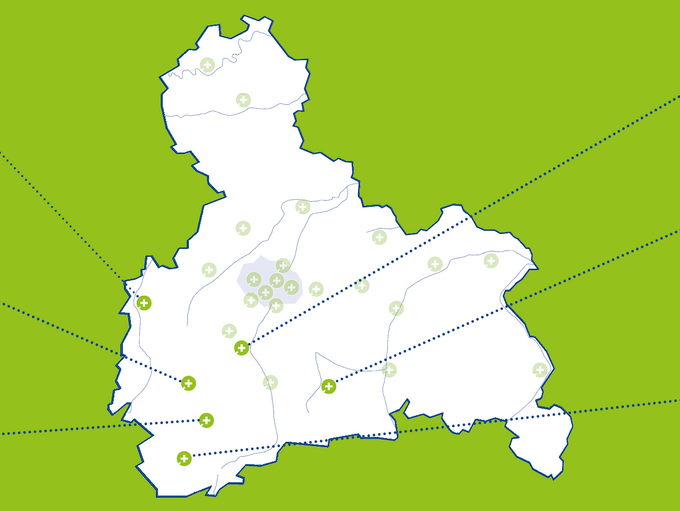 Standorte der kbo-Lech-Mangfall-Kliniken