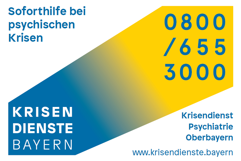 Telefonnummer des Krisendienstes Psychiatrie Oberbayern0800 655 3000