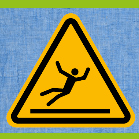 Auf dem Bild abgebildet ist das Cover des Flyers zum Thema Sturzprophylaxe.