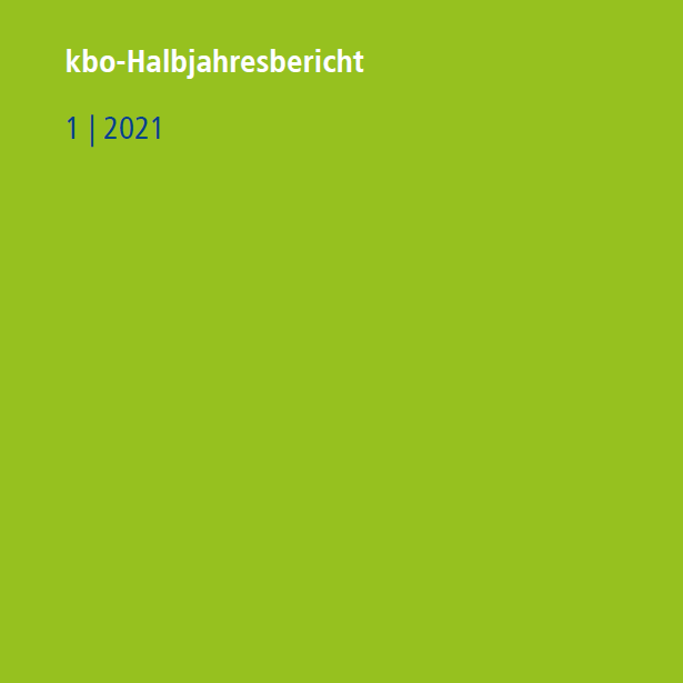 Cover des kbo-Halbjahresberichts 2021/1