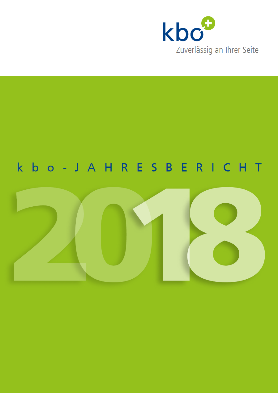 Abgebildet ist das Titelbild des kbo-Jahresberichts 2018.